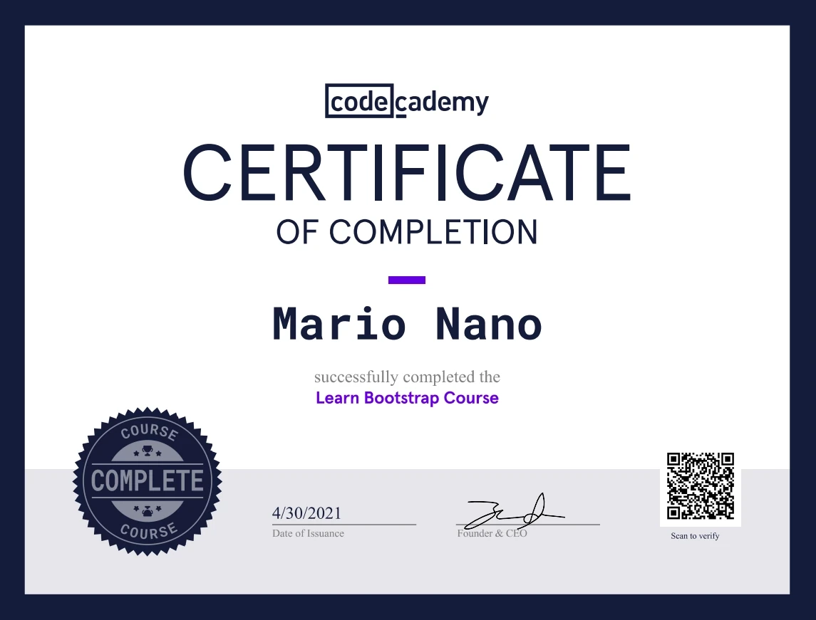 Bootstrap certificate